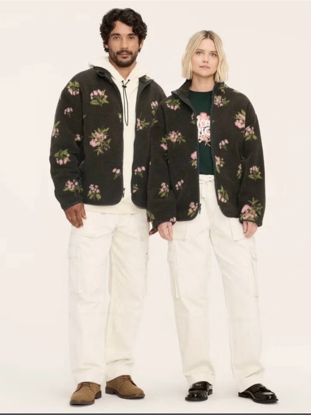 Adult Floral Zip-Up Fleece Jacket - Woolrich XL